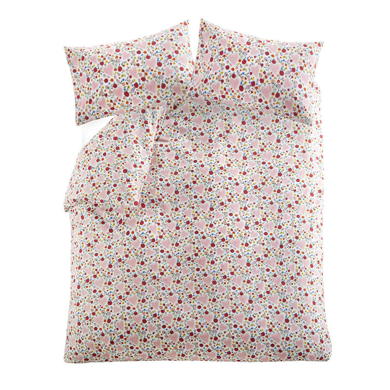 Cath Kidston Floral Frill Pink/Red/Green, Double - 2 Standard Pillowcases