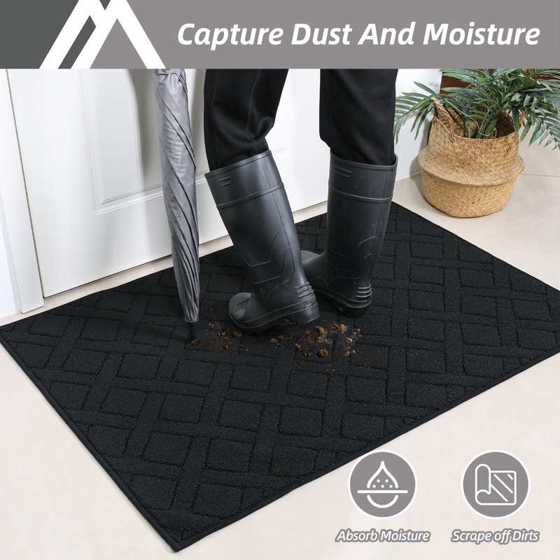 Non-Slip Indoor Doormat, 81.3cm W x 121.9cm L, Black