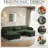 Maelina 5 - Piece Upholstered Green Corduroy Modular Sectional Sofa with Pillow Back and Removable Ottoman-107665276-107665275