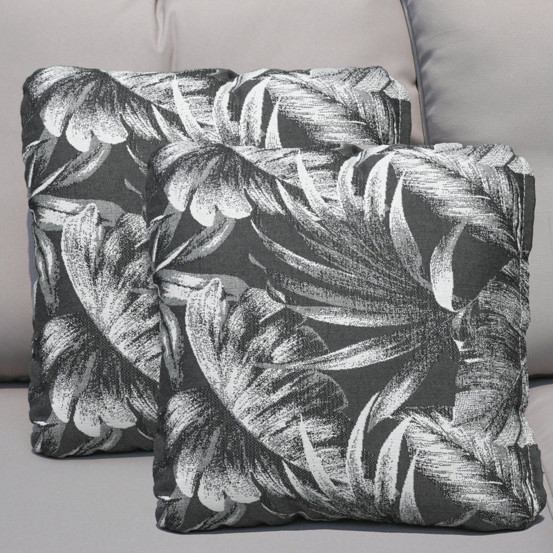 Housse et insert de coussin extérieur d'extérieur, Noir