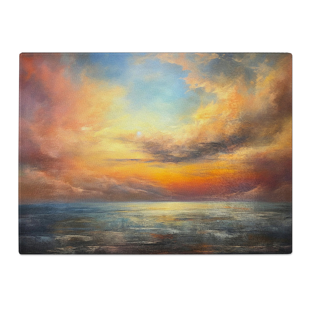 Seascape Abstract  Glass Chopping Board
