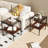 Gray Tempered Glass Coffee Table with Iron Legs, Easy-Clean, 110lbs Capacity &amp; Storage-760196450-760196449