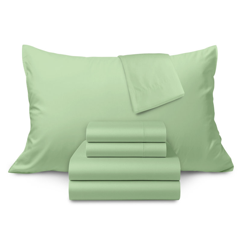  500 Thread 100% Cotton Sateen Sheet Set (4PC.), King, Olive