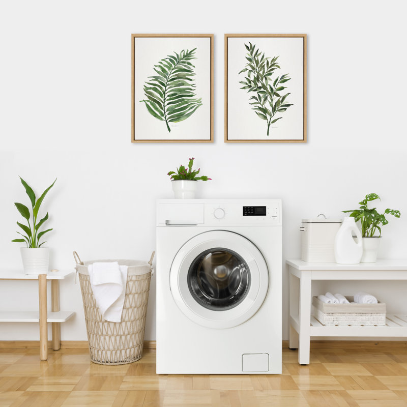 «Green Fern and Ruscus» par Patricia Shaw, ensemble d'art mural sur toile encadrée