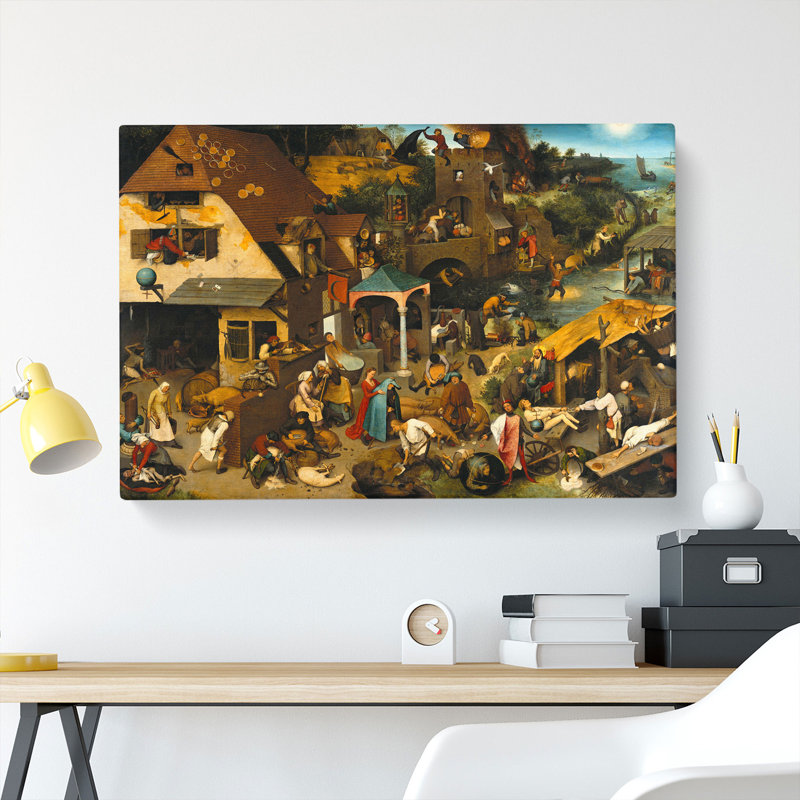 The Dutch Proverbs by Pieter Bruegel The Elder - Wrapped Canvas, 50cm H x 76cm W x 3cm D