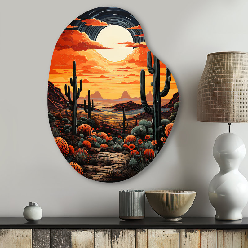 Marquard - Cactus en forme de poire, art mural en métal asymétrique, H 30 po x l 22 po