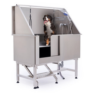 Baignoire de toilettage pour chien 50 po en acier inoxydable