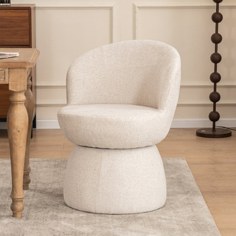 Chaise de salle à manger Allis Boucle, Blanc cassé