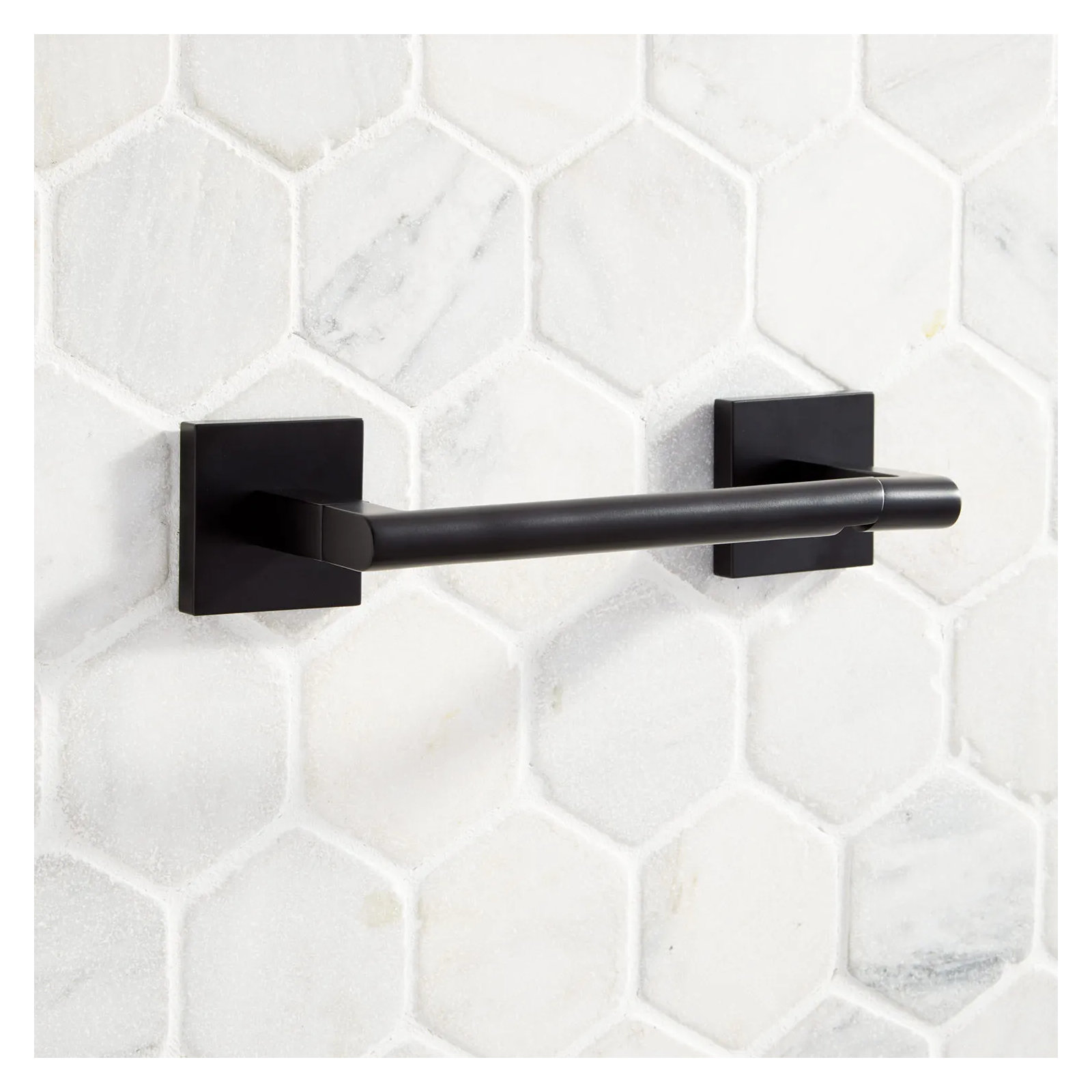 Hibiscus Wall Mount Toilet Paper Holder, Matte Black