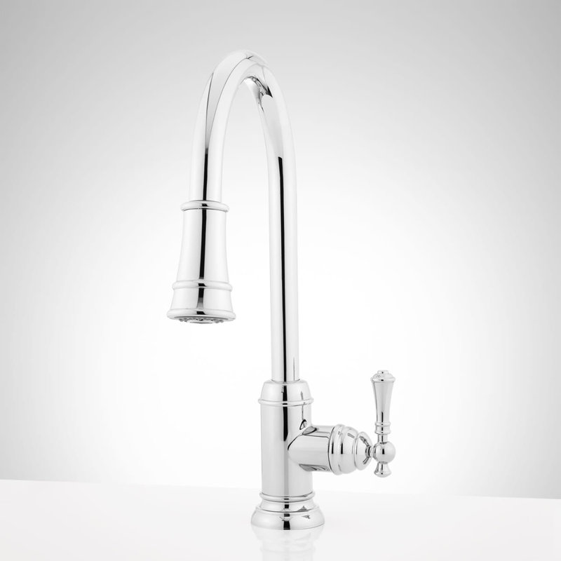 Amberley Single-Hole Pull-Down Spray Kitchen Faucet -Chrome, Chrome