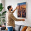City at Dawn Modern - Wrapped Canvas-1837542876-1837542875