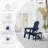 Folding Adirondack Chair, SGS Tested, Wooden Textured With Cup Holder, Heavy All-Weather HDPE Comfortable Set Poolside Backyard Lawn Navy Blue Set 2-124432828