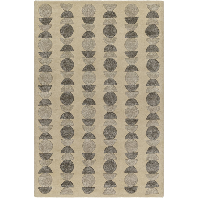 Rectangle Balla Hand Tufted Wool/Viscose Area Rug in Taupe, Rectangle 8' x 10'