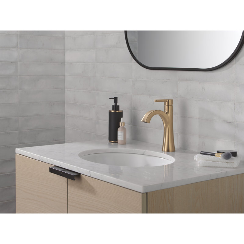 Single Handle Bathroom Faucet, Champagne Bronze