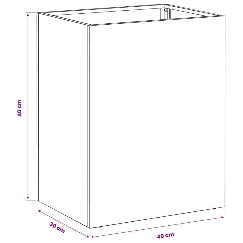 Raised Garden Bed, 30cm H x 40cm W x 30cm D, Black, 1