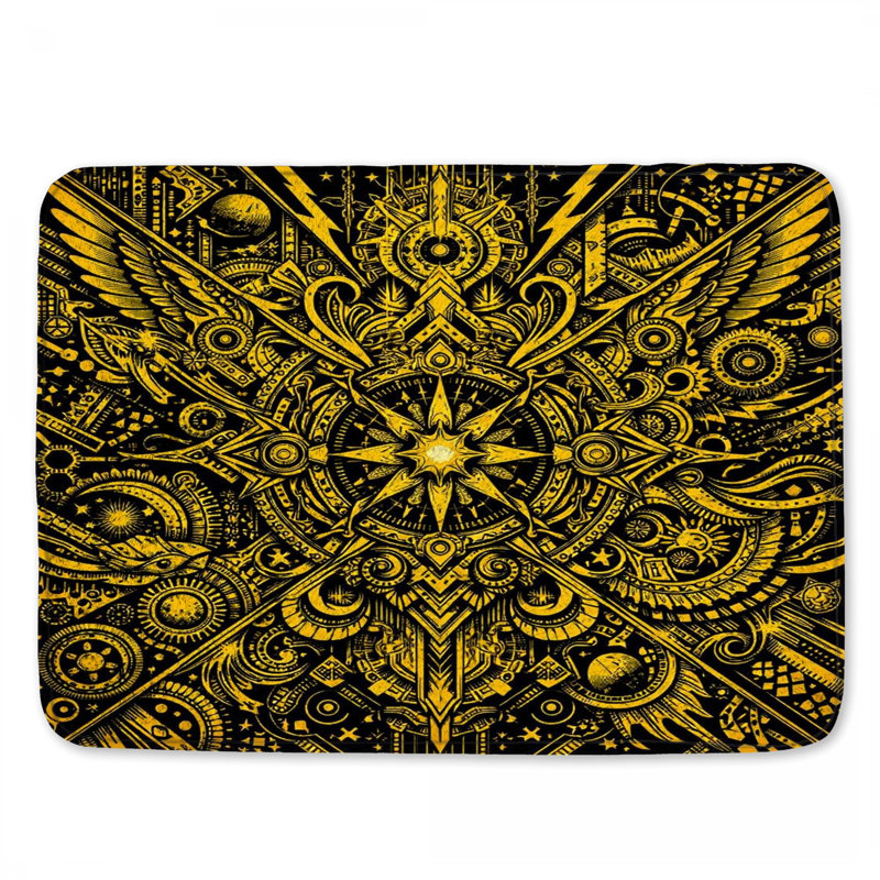 Tapis de bain à motif géométrique complexe, 34in W x 21in L