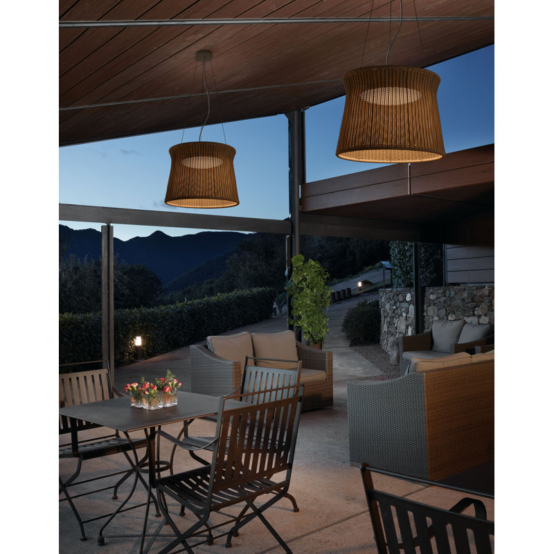Luminaire suspendu 1 lumière DEL Syra, Graphite brun, À brancher