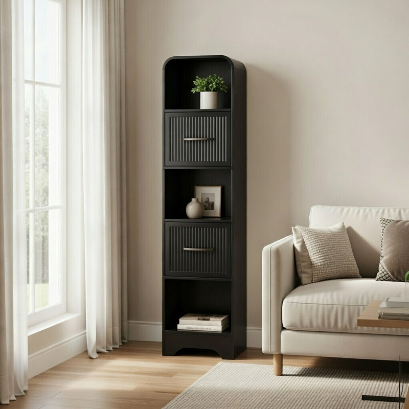 Bibliothèque étroite - noir, Black
