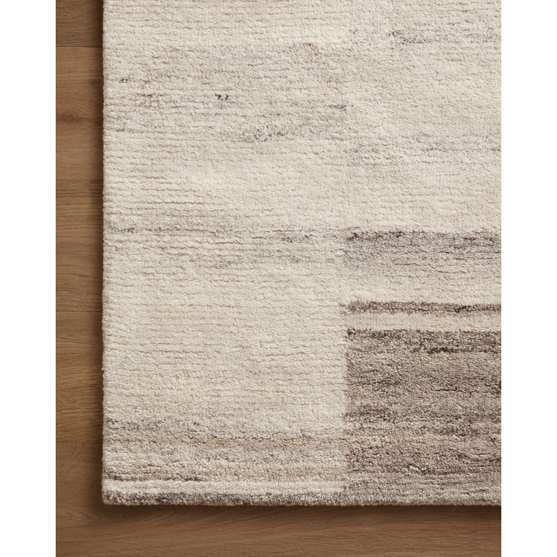 Ivory and Dove Hand-Tufted Wool 5' x 7' Area Rug