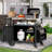 XL Outdoor Grill Cart With Cabinet, Extra-wide Stainless Steel Table Top, Large Spice Rack & Lockable Wheels