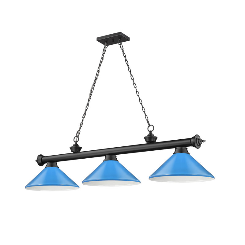 Billard 3 lumières Annaleisa, Bleu électrique