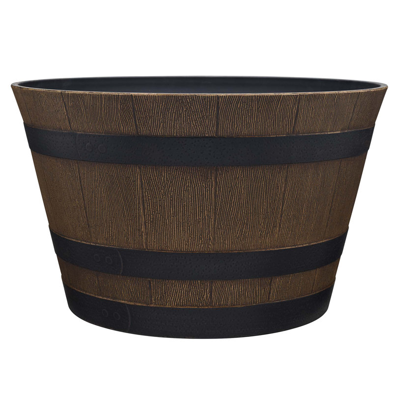 Jibril Barrel Planter, Natural Oak, 9.1" H x 15.4" W x 15.4" D