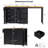 Kitchen Island With Extendable Dining Table, 3 Drawers, Power Outlet, Spice Rack And 2 Door Cabinet-249575514