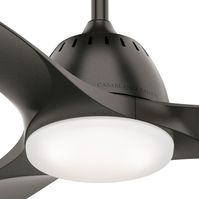 52" Wisp  3 - Blade LED Standard Ceiling Fan with Remote Control and Light Kit Included, Bronze/Noble Bronze