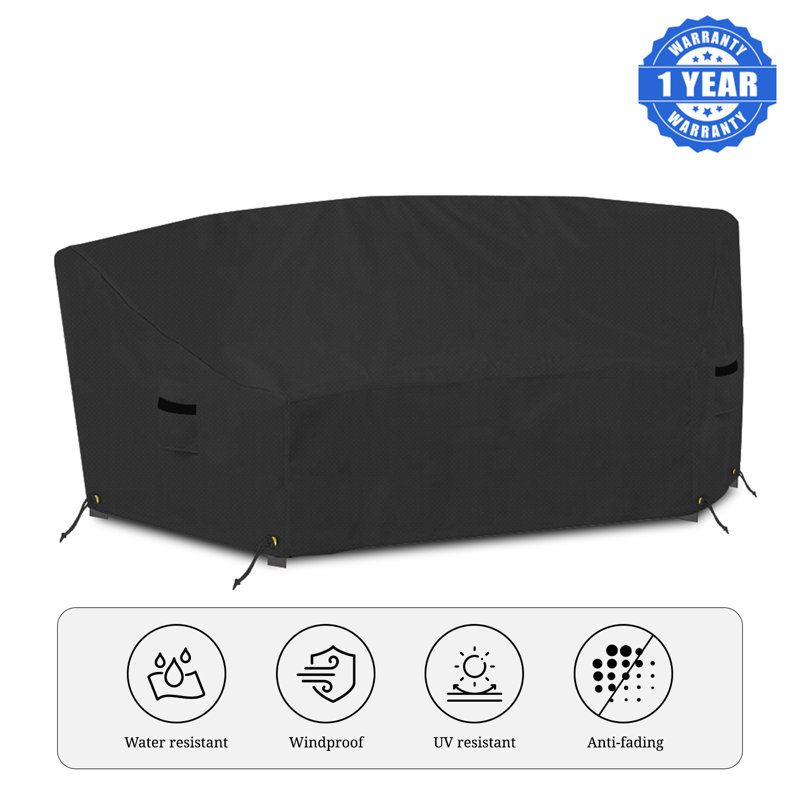 High Density Weatherproof Patio Sofa Cover, Curved Patio Sofa Cover, Cover for Curved Sofa, 38" H x 120" W x 36" D