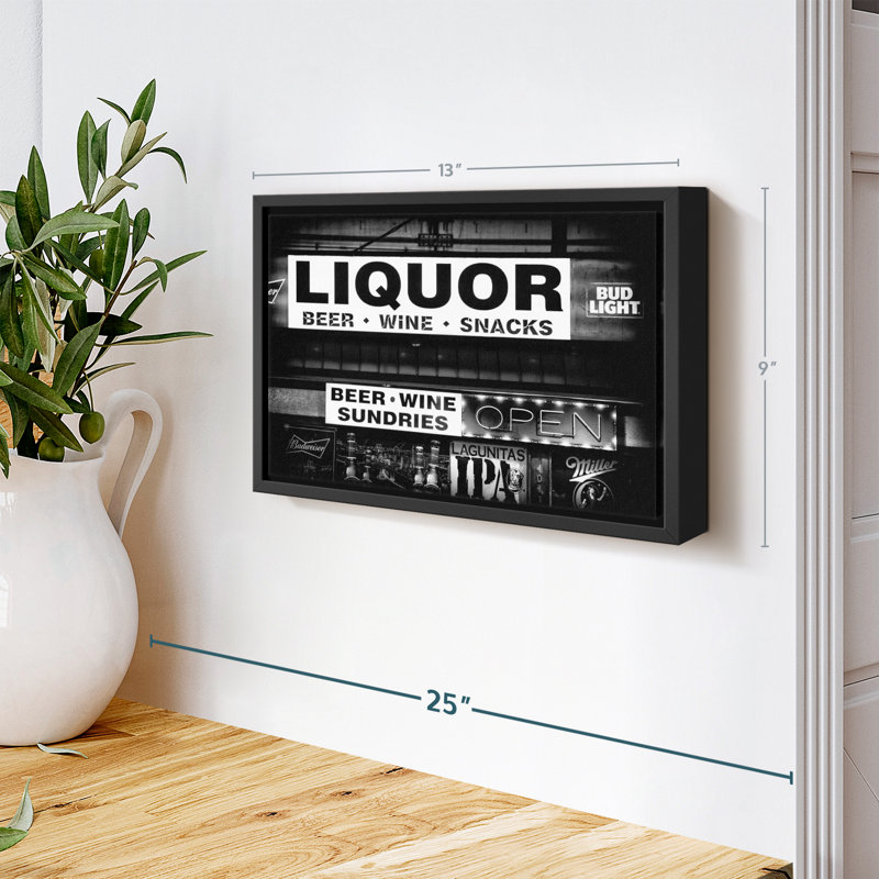 «Black Nevada Liquor», H 9 po x l 13 po