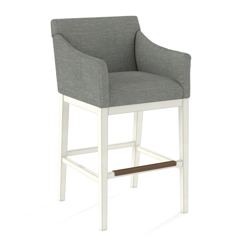 Upholstered Stool, Applause Porpoise, White