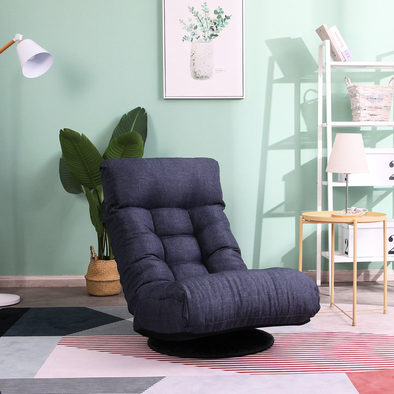 Fauteuil inclinable à dossier réglable, garnissage en lin - Profondeur : 67,2 cm (26,46 po), structure métallique, hauteur du dossier : 89,1 cm (35,09 po)