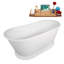 66.5" Streamline Soaking Freestanding Tub and Tray With Internal Drain-101697840