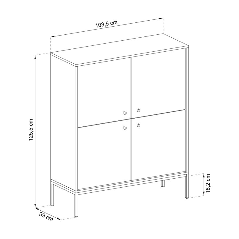 Adefolarin 103.5cm Sideboard, Dark Blue