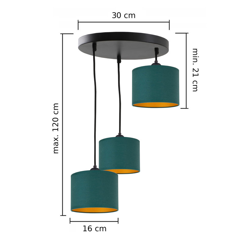 Prabhu 3 - Light Drum Pendant, Green