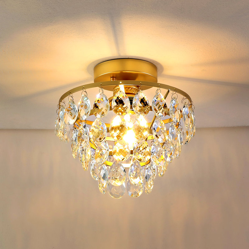 Aerolynn Crystal Flush Mount, Gold
