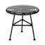 Table d'appoint ronde d'extérieur, table de bout décorative avec plateau, structure en acier, table de bout de patio, brun