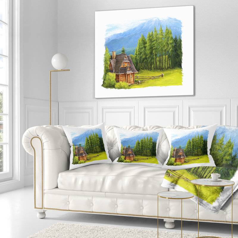 Coussin en bois, 18 po x 18 po, Coussin décoratif