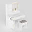 Bureau de maquillage avec miroir et lumières, coiffeuse blanche avec prise de courant et 3 modes d'éclairage, ensemble de coiffeuse avec tiroirs d'armoire et tabouret de rangement pour la chambre