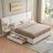 Modern Glam Velvet Upholstered Platform Bed with Built-in Nightstands and Storage Drawers, King, White -324293338-324293340
