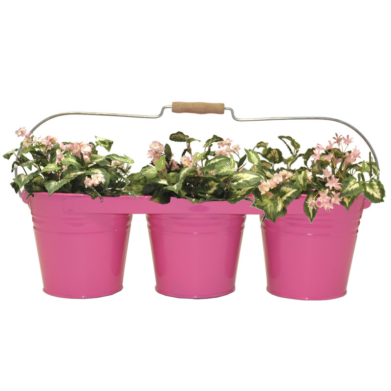 Pot de fleurs en acier galvanisé Kieninger, Rose vif