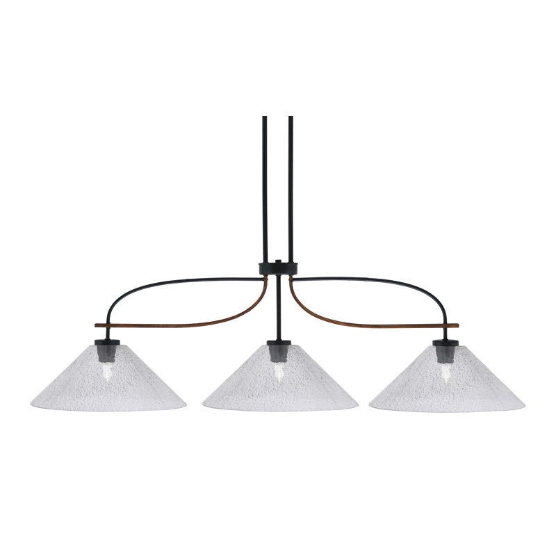 Barre d'éclairage de salle de bain 3 lumières Ghita, H 14,50 po x l 50,50 po x P 14,50 po, Coloré, Noir mat