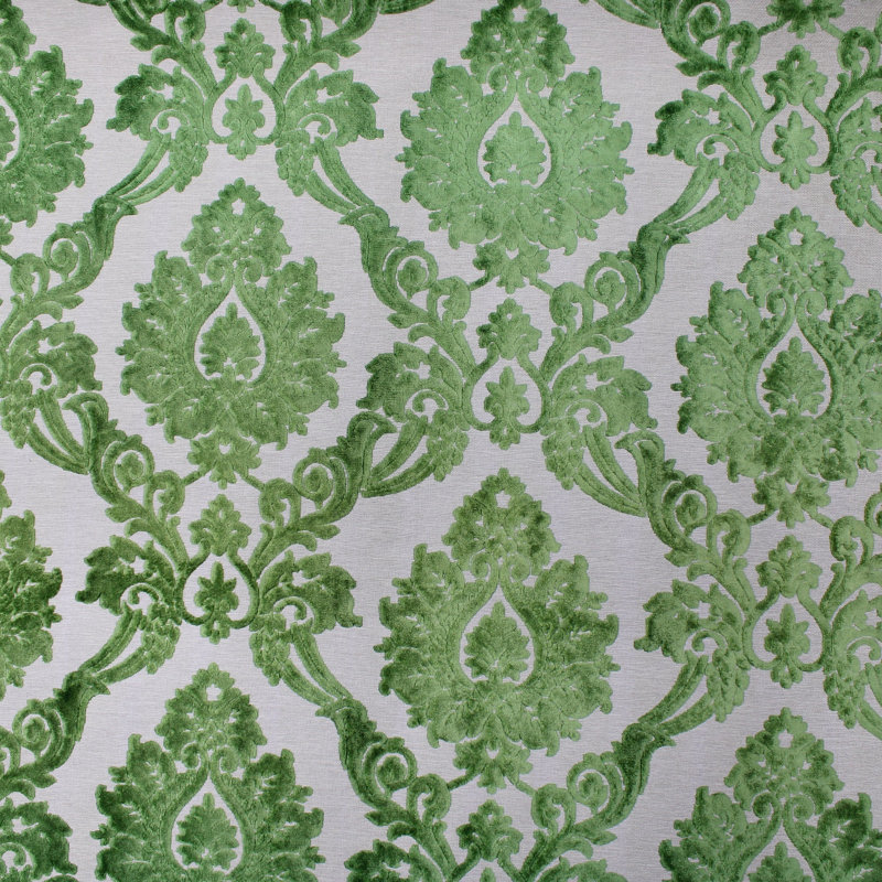 Damask Cut Velvet | Alessandra Fabric, Apple