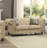 Transitional Tufted Loveseat with 2 Pillows in Beige