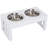 PawHut Modern Decorative Raised Dog Bowls, Wooden Heavy Duty Pet Food and Water Bowl, Elevated Feeding Station, Black-36071666