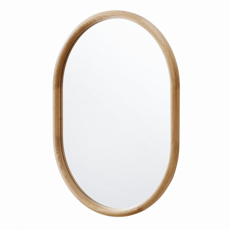Quebec Solid Oak Oval Wall Mirror