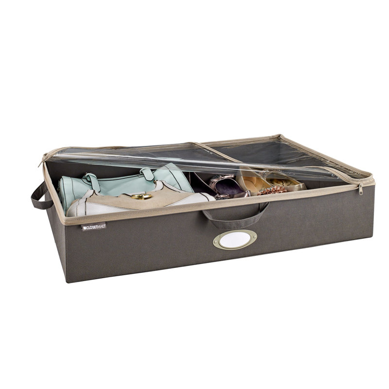 Grey Under Bed Fabric Storage Bin