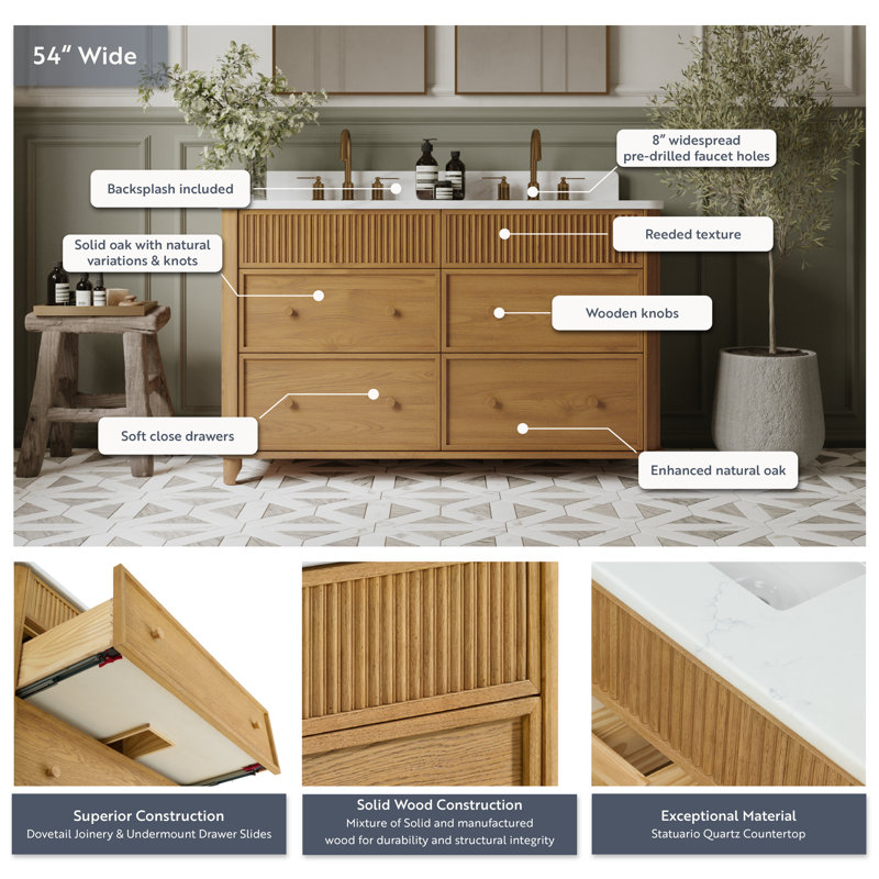 Kathryne 36" Bathroom Vanity In Natural Enhanced Oak, Enhanced Natural Oak, 54"