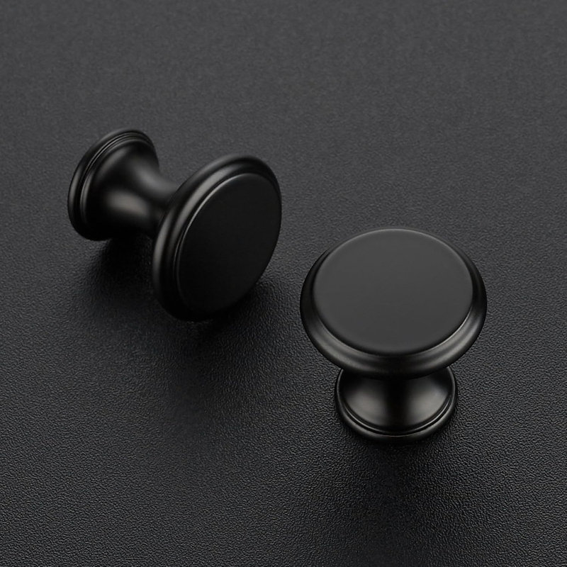 Paquet de 25 boutons d'armoire ronds noirs mats, poignées de tiroir élégantes et modernes pour la cuisine, la salle de bain et la ferme