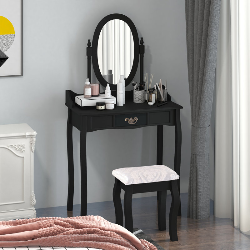 Ensemble coiffeuse avec miroir Balzourt